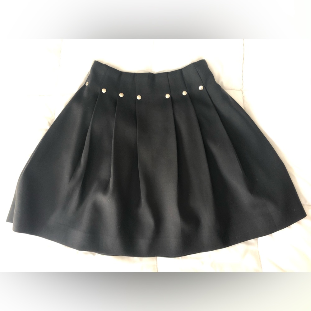 Louis Vuitton Navy Pleated Skirt